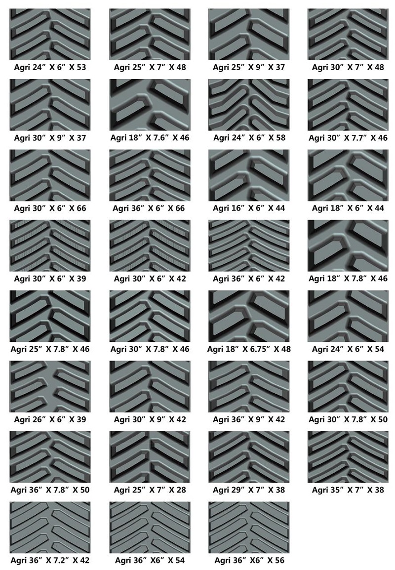 Track World Agricultural Rubber Track tread patterns